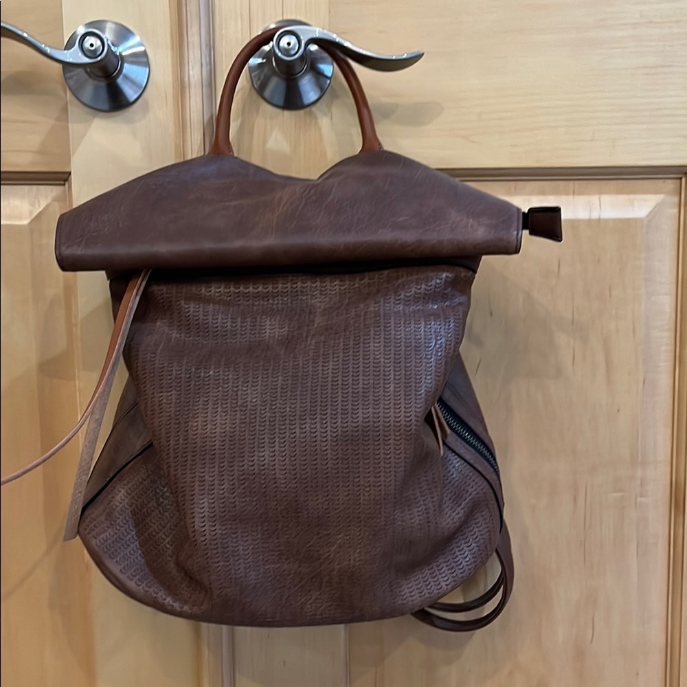 Brown Leather Backpack - image 1